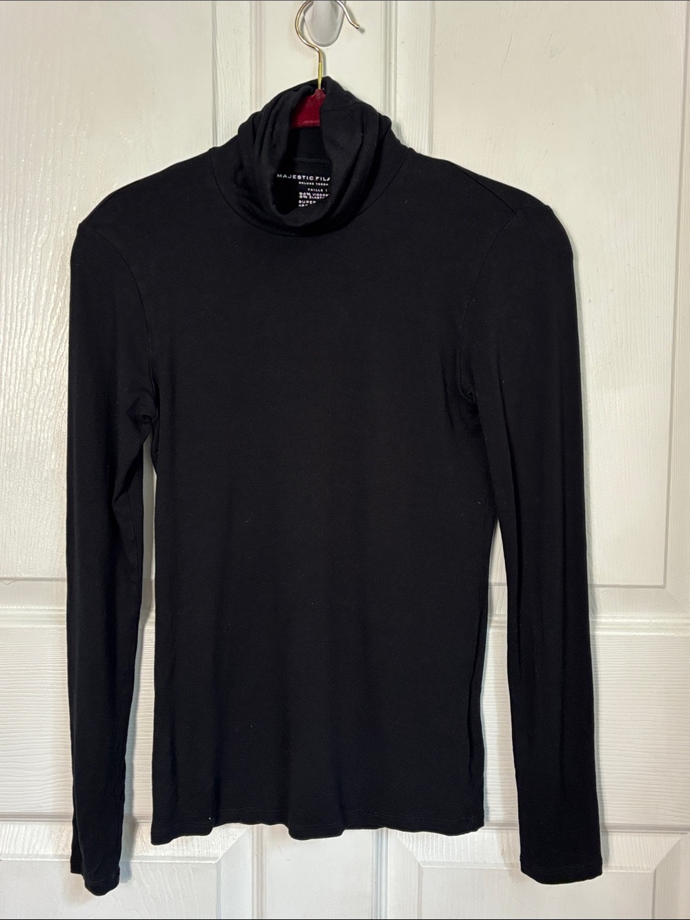 Majestic Filatures Black Long-Sleeve Turtleneck Deluxe Teeshirt “super washed”